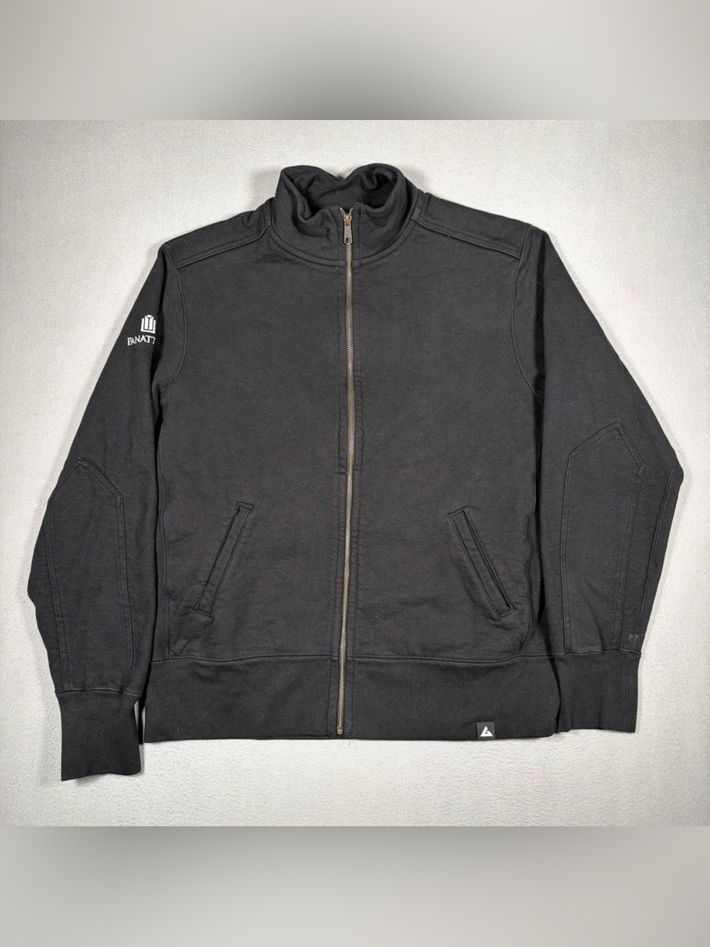 American Giant Moto Fleece Full-Zip Jacket Womens XL Black Embroidered Usa Made